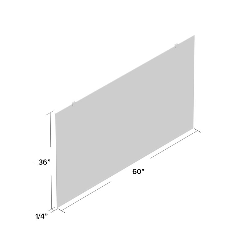 Trelon Flat Wall Mirror, 36" H x 60" W