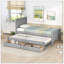 Lit plateforme simple avec lit gigogne et tiroirs-115693452