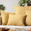 Faux Wool Linen Blend Herringbone Cushion in Ochre Yellow-2027485458-2027485459