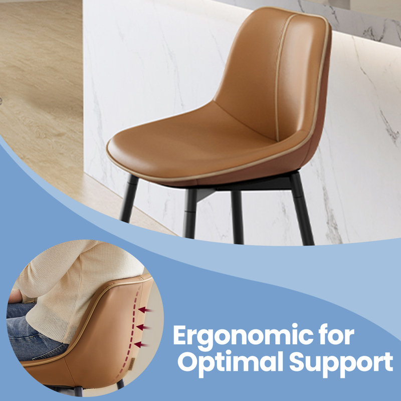 Ensemble de 2 tabourets / tabourets de bar Mid-Century l 17,7 po x P 15,7 po avec structure en acier et repose-pieds Borna