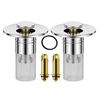 2Pcs Sink Filter And Hair Catcher Universal Pop Up Drain Stopper Stainless Steel Anti-Clog Filter for Bathroom Kitchen