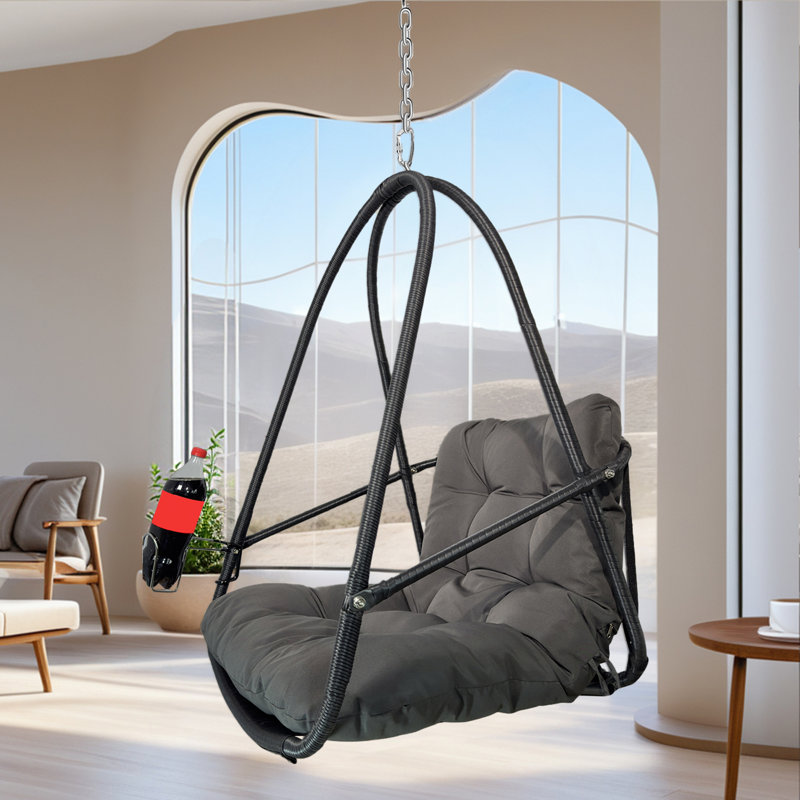 Chaise d'intérieur / extérieur pour hamac sans support, Gris / Noir