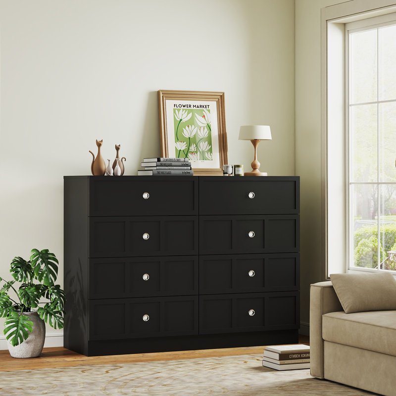 47'' W 8 - Drawer Double Dresser, Black