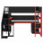 All-In-One Wooden Gaming Loft Bed With Built-In Desk, Storage Stairs & Shelves-1572729453
