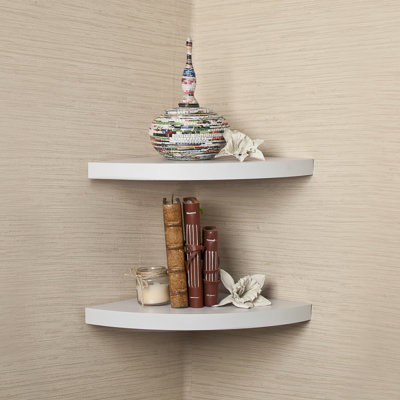 Floating Half-Circle Corner Ledge Shelf Set