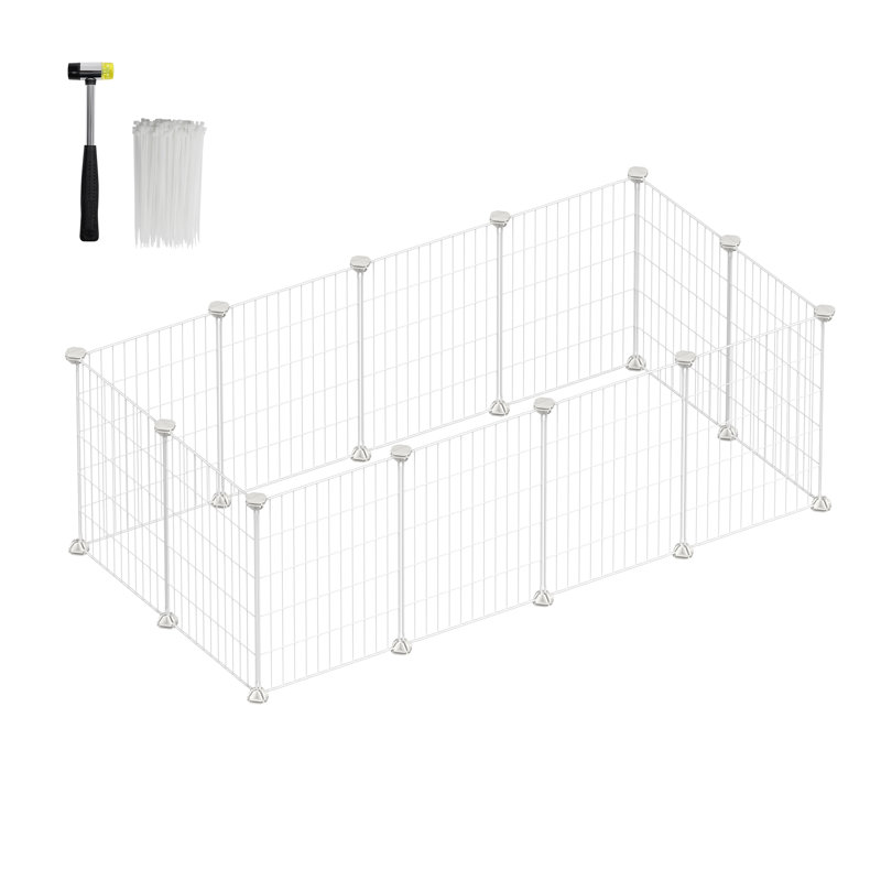 Foland Portable Cat Cage, White