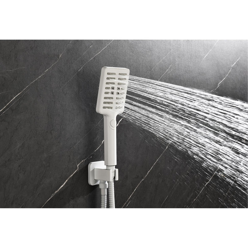 Bathroom Shower Assembly, Brass, Head, Hand Shower, Slide Bar Kit With Multiple Functions - Rain Bar, Bodysprays, Brass