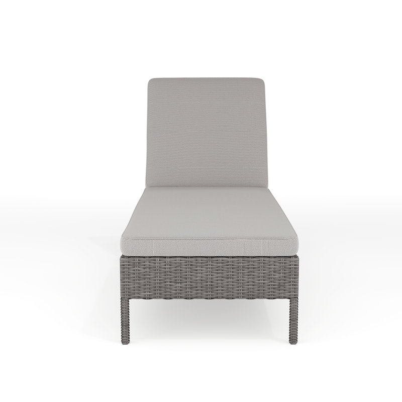Chaise longue d'extérieur en rotin avec coussins toutes saisons Martha Stewart Bedford, Gris / Gris