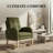 Dark Green Modern Plush Rocking Chair with Adjustable Footrest & Side Pocket — Ultimate Comfort Lounge Armchair-600402209