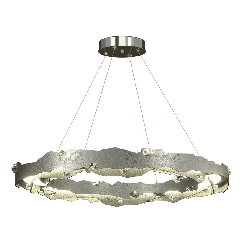 Trove Wagon Wheel LED Chandelier, Sterling