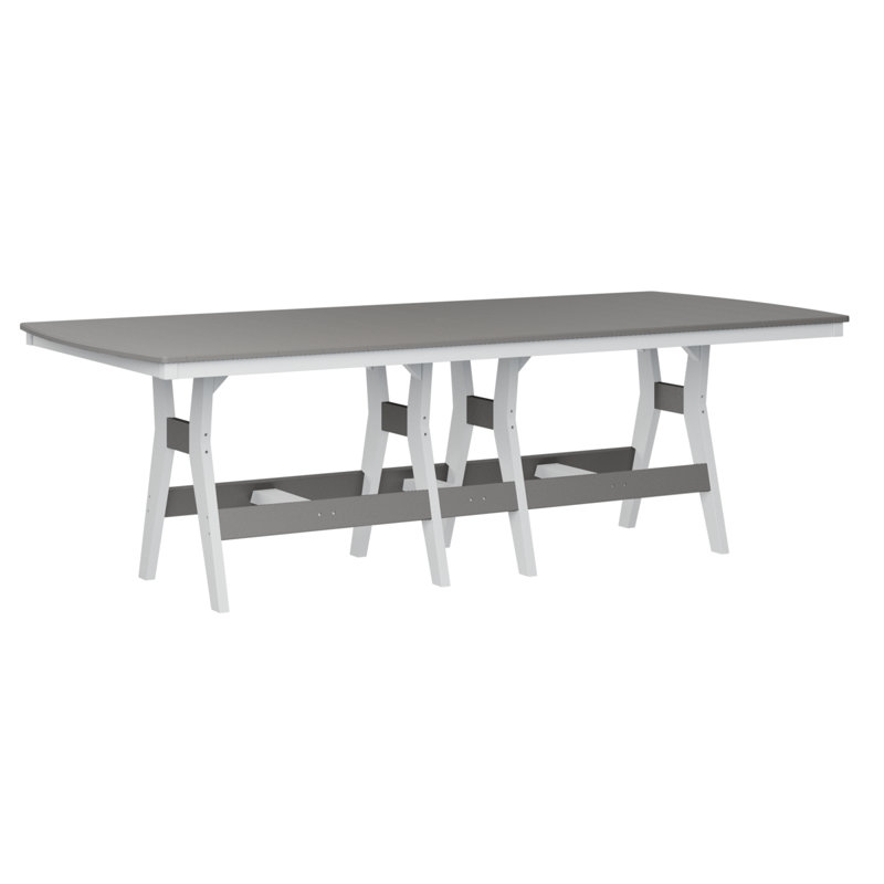 Table rectangulaire à hauteur de comptoir 96 po Berlin Gardens Harbor, H 35,5 po x l 96 po x P 44 po, Gris clair