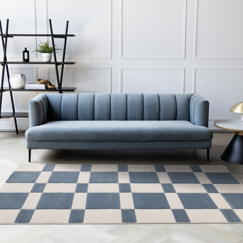 Marshawna Power Loom Checkered Area Rug , Rectangle 6'7" x 9'6"