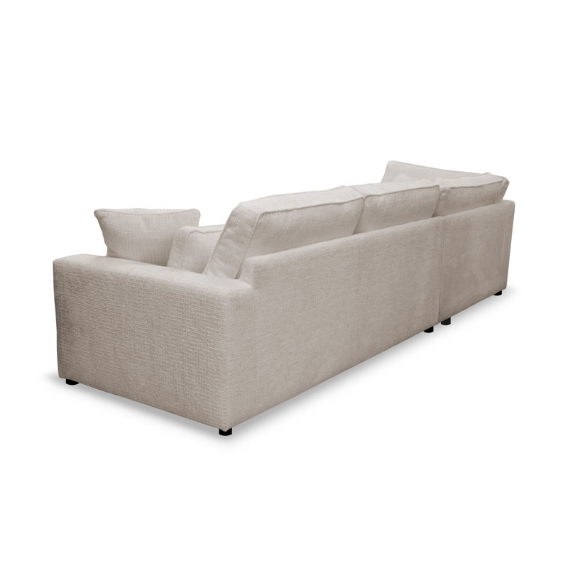 Bustamonte 4 Seater Corner Sofa , Left Hand Facing, Cream -colored polyester