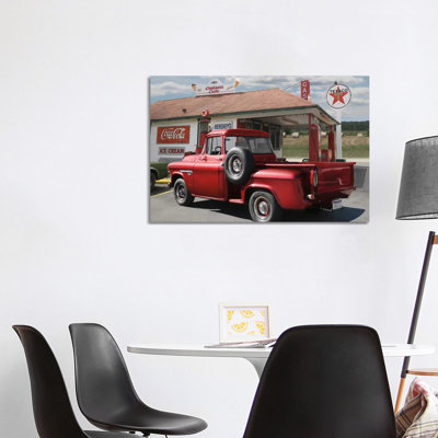 Rest Stop At Cruiser's Café by Lori Deiter - Wrapped Canvas Print