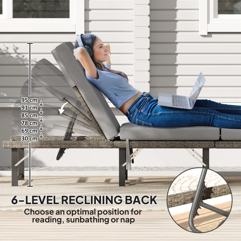 198cm Long Single Chaise with Cushions