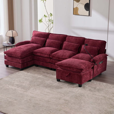 106" U Shape Sectional Sofa Cloud Couch