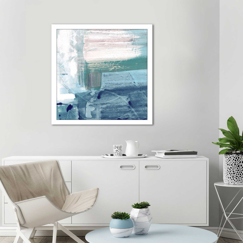 «Miss the Sea IV», reproduction de peinture acrylique encadrée, H 37,5 po x l 37,5 po x P 1 po