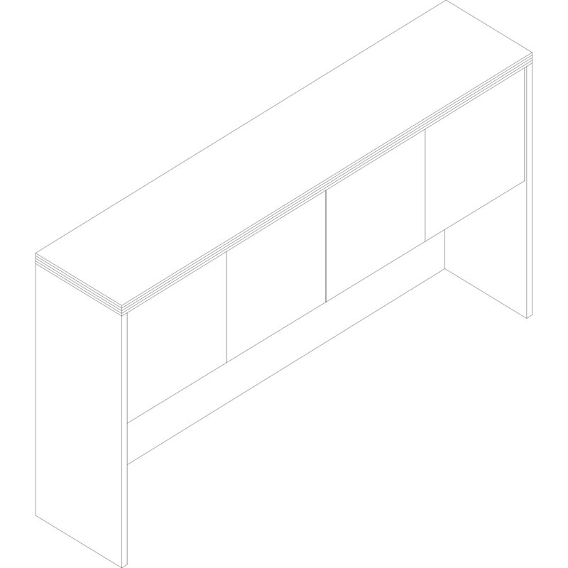 Coquille de bureau stratifiée Chateau, Acajou, H 38,19 po x l 66,1 po x P 5,12 po