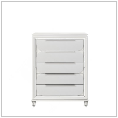 Tarian Pearl White Finish Chest