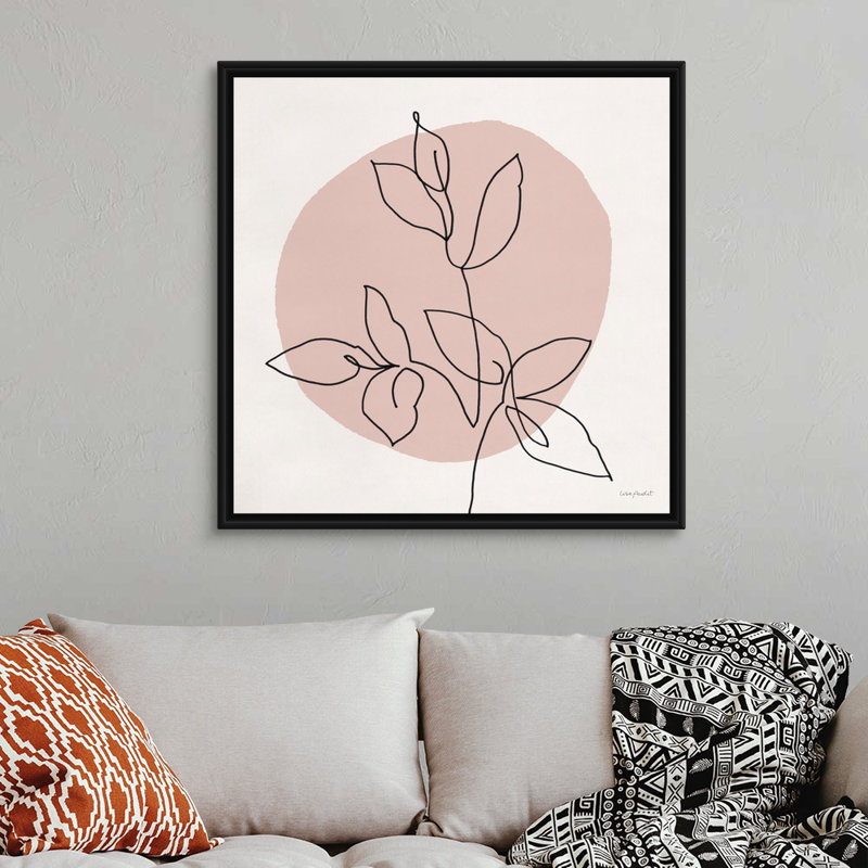 Just Leaves 04, art mural sur toile, Toile avec cadre noir, H 38 po x l 38 po