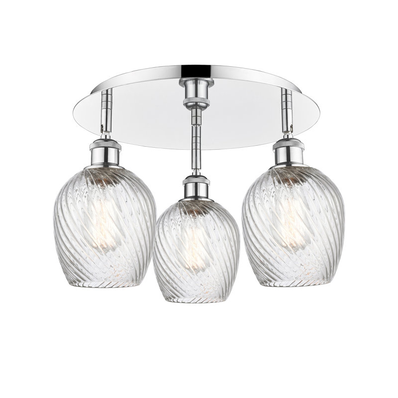 Beka Glass Flush Mount, Polished Chrome