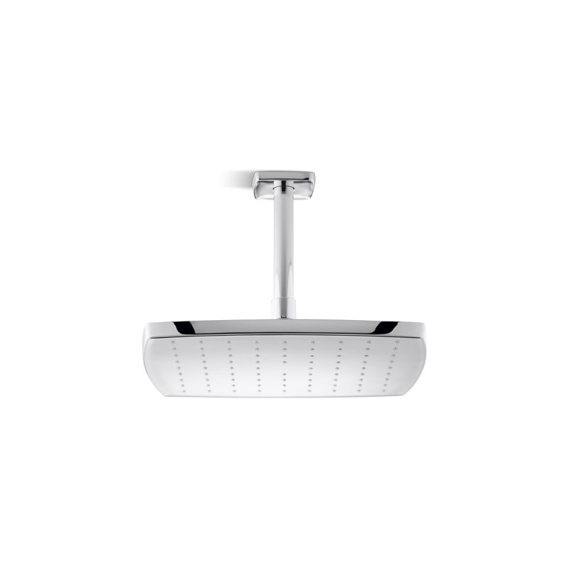 Foundations Air-Induction Soft Modern Square Rain Showerhead, Polished Chrome