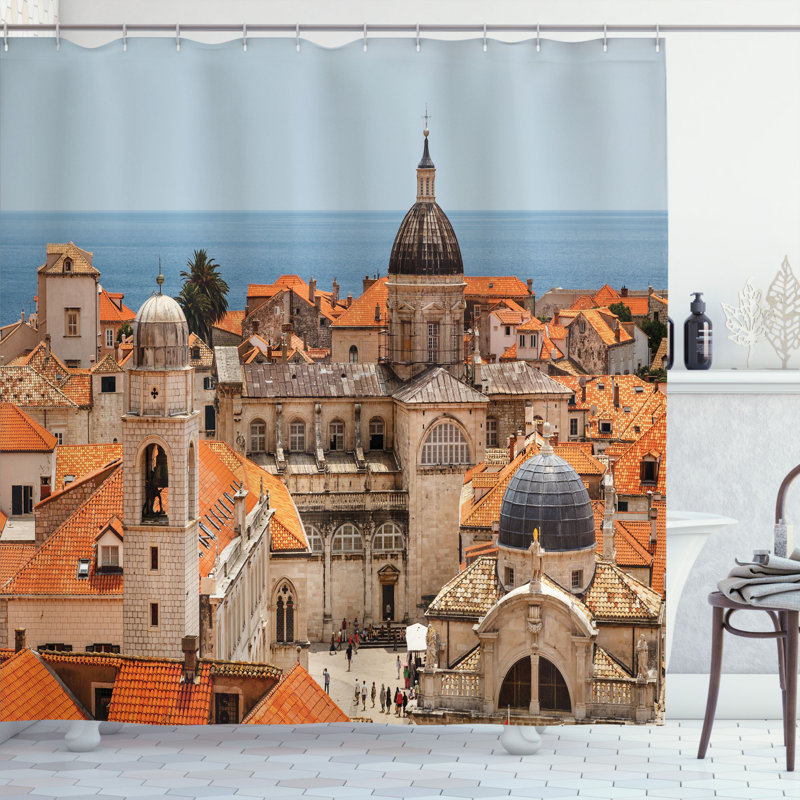 Shower Curtain with Hooks Included, 69" H x 105" W