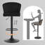 Louth Swivel Upholstered Velvet Adjustable Height Bar Stool with Iron Frame-1744047706