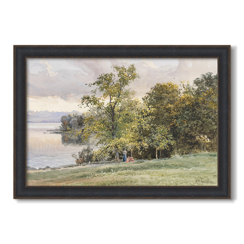Paysage au lac Starnberg, 1890 - Edward Theodore Compton - Toile encadrée sur mesure, 25 x 35, No