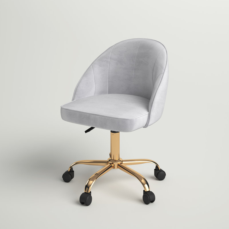 Hykkon Marcellus Velvet Office Chair, Grey