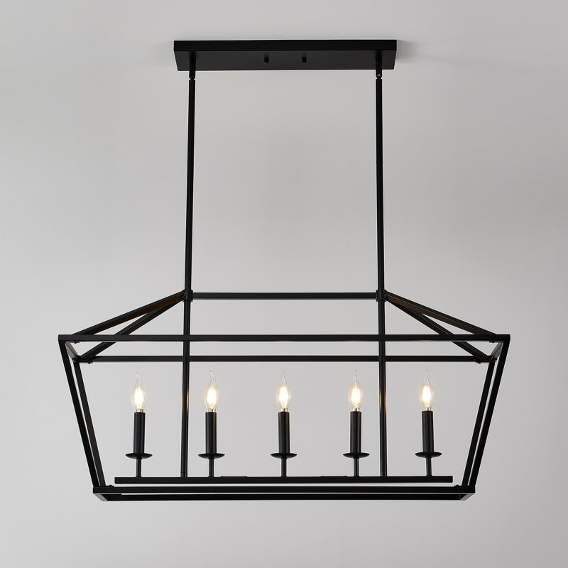 Noir mat 5 - Cuisine, luminaire suspendu moderne pour la salle à manger, la chambre à coucher, le couloir du salon, la chambre de la salle de conférence à suspension linéaire, industriel