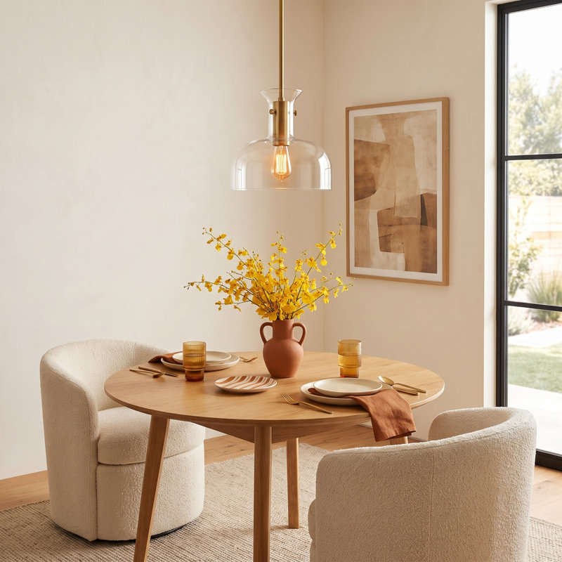 Mayer 1 - Light Aged Brass Single Pendant, 11.5" H X 12" W X 12" D, Aged Brass