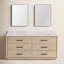 Meuble-lavabo double autoportant 72 po avec plateau en quartz Calacatta Porto-1312120424-1312129716