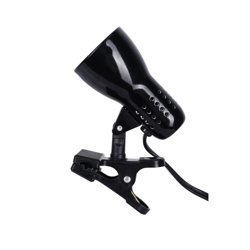 Adjustable Black Metal Clip-On Desk Lamp