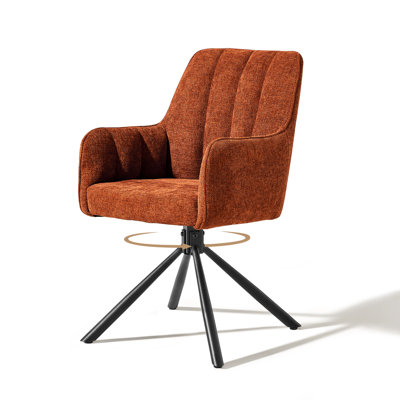 360°Swivel Fabric 1Er Set Dining Chair With Metal Legs,Upholstered Accent Tub Armchair,Green