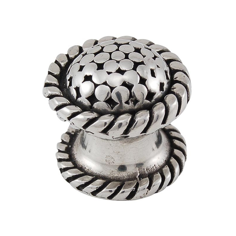 Tiziano Mushroom Knob, 0.875" H x 0.875" W x 0.875" D, Antique Silver