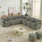 Dona 7-Piece L-Shaped Corduroy Upholstered Modular Sectional, Pillowtop Arm-105385048