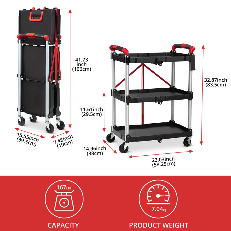 83.5cm H x 58.25cm W Utility Cart