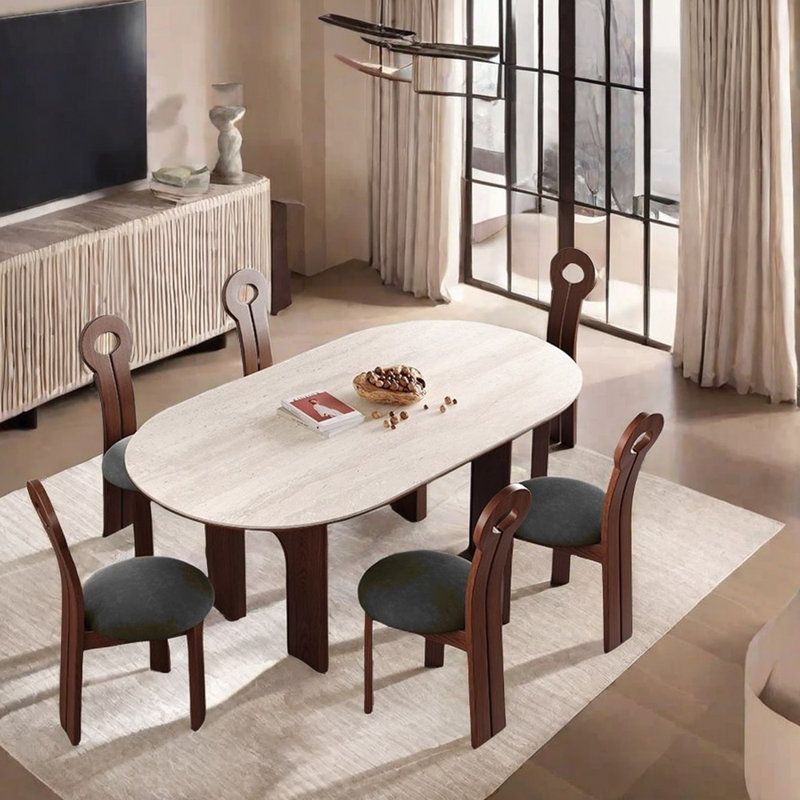 Table et chaises de salle à manger, Gris, H 29,5 po x L 78,7 po x l 35,4 po