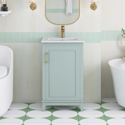 Ensemble de meuble-lavabo autoportant 20 po avec comptoir en céramique 20 po