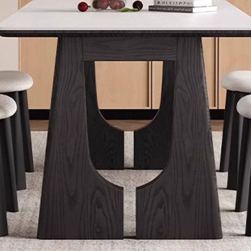 Table et chaise de style ancien moderne et simple, H 29,5 po x L 62,9 po x l 31,4 po, Noir, noir, noir, noir