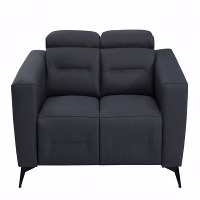 Global United Top Grain Italian Leather Loveseat With Power With Recliner Function