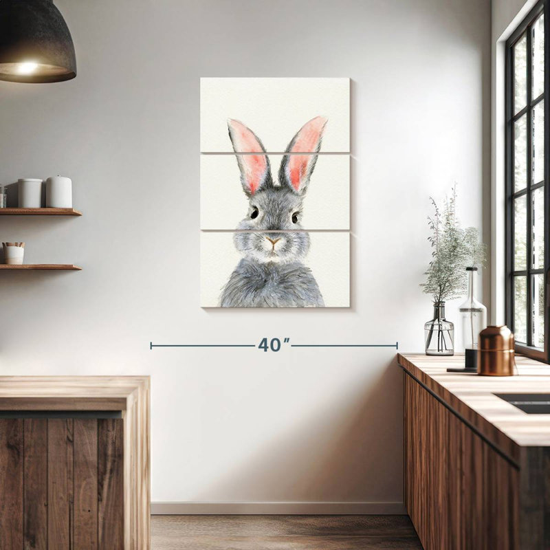 Brampt Fluffy Gray Bunny, 38" H x 24" W