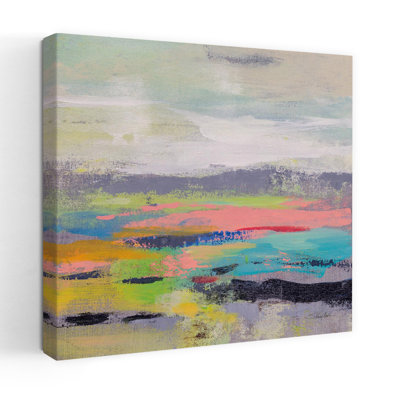 Champ de fleurs contemporain I avec art abstrait noir