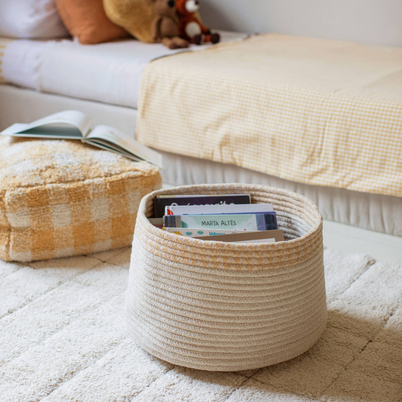 10" H Recycled PET/Cotton General Basket, Natural/Honey