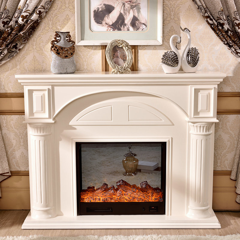 Foyer électrique décoratif de style européen à flamme simulée, H 40,16 po x l 47,24 po x P 12,99 po