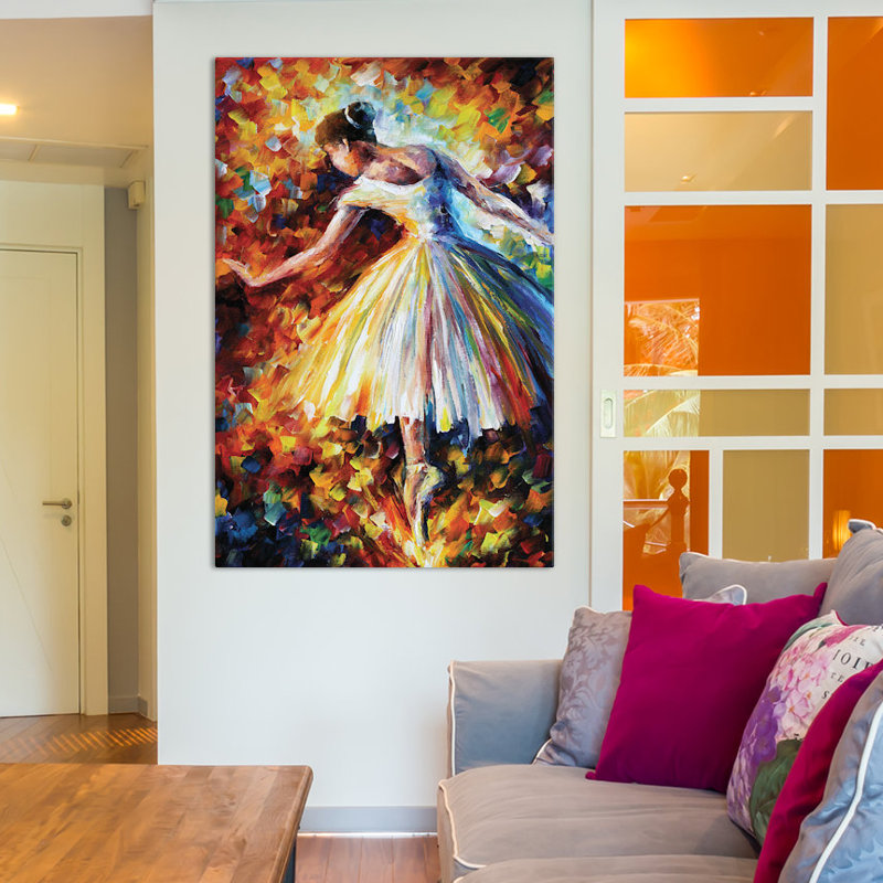 Entouré de Leonid Afremov - estampe numérique sur toile tendue avec châssis, H 12 po x l 8 po x P 0,75 po, Pas de tapis