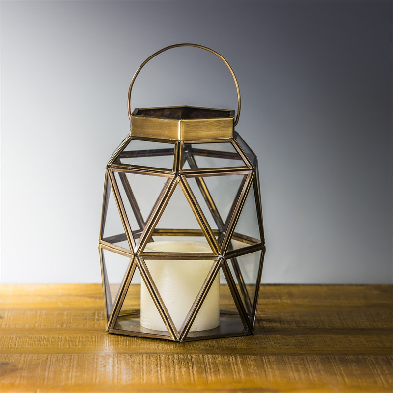 Lanterne en métal et verre