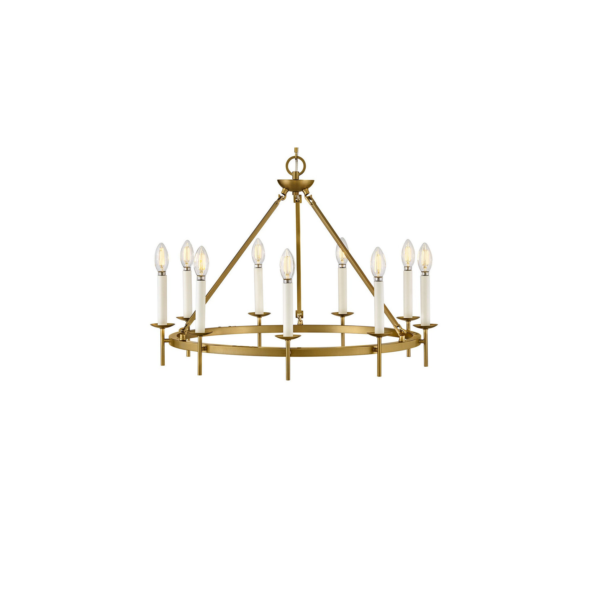 Hinkley Copley Chandelier, Lacquered Brass