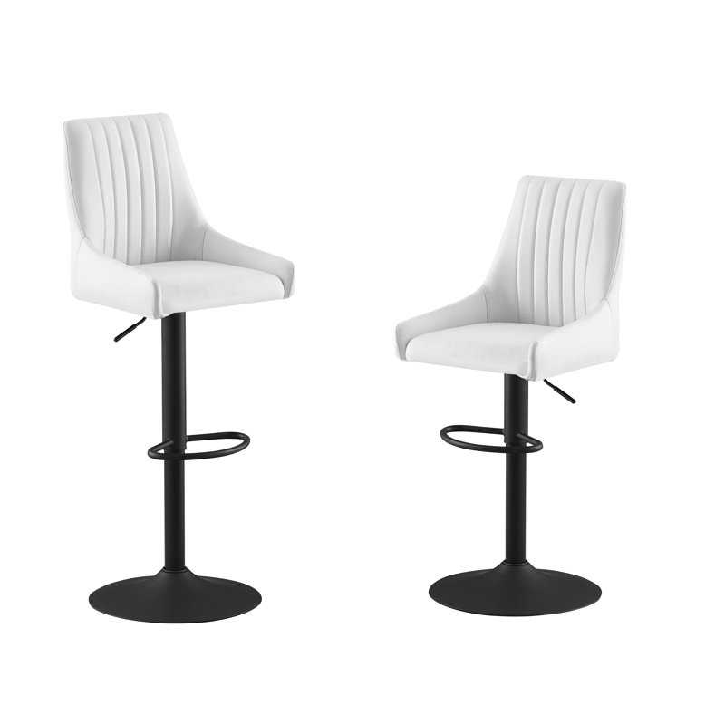 Tabourets de bar réglables (2 / boîte), Blanc